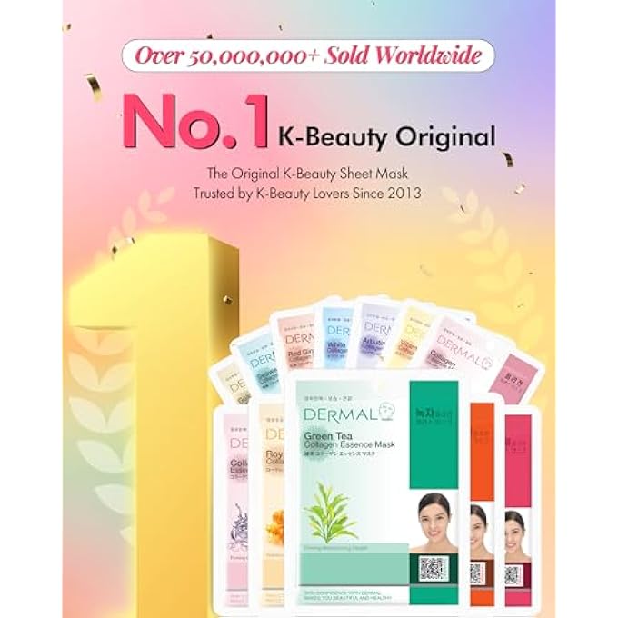 DERMAL COLLAGEN ESSENCE FULL FACE FACIAL MASK SHEET - PACK OF 39 COMBO - Image 2